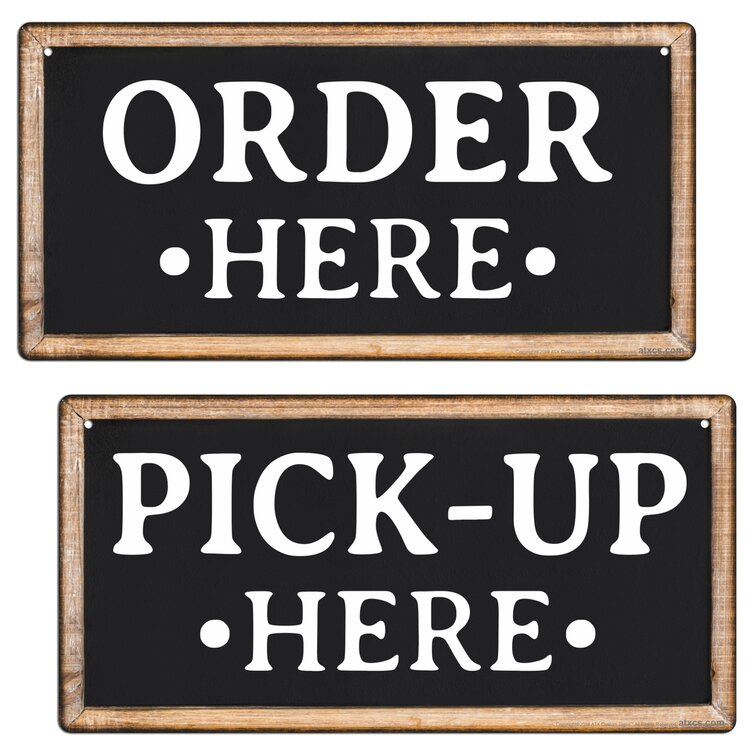 2 Piece Order Here and Pick up Here Sign Set